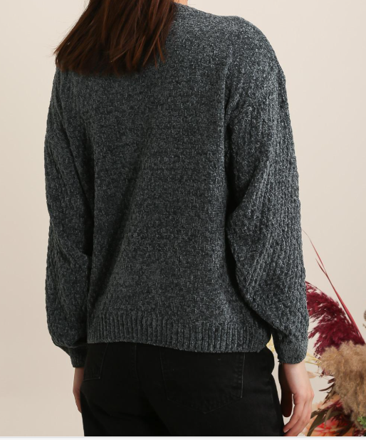 Pull Femme Col Rond – Taille Unique Automne/Hiver | Beige, Taupe, Kaki, Bleu Pétrole, Vert Foncé, Violet Foncé – Image 3