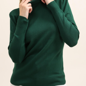 Pull Femme Col Roulé – Taille Unique Automne/Hiver | Rouge, Noir, Beige, Blanc, Gris Clair, Bleu Marine, Vert Foncé