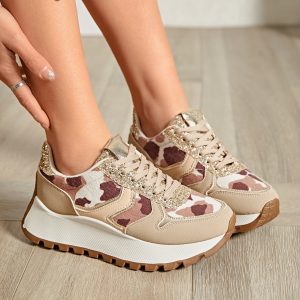 Basket Femme Imprimé Vache – Baskets Tendance Motif Cow Print – Tailles 36 à 41