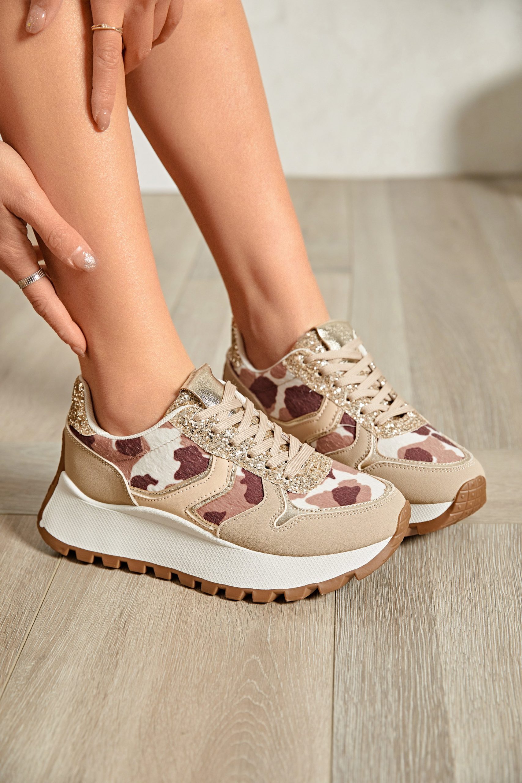 Basket Femme Imprimé Vache – Baskets Tendance Motif Cow Print – Tailles 36 à 41