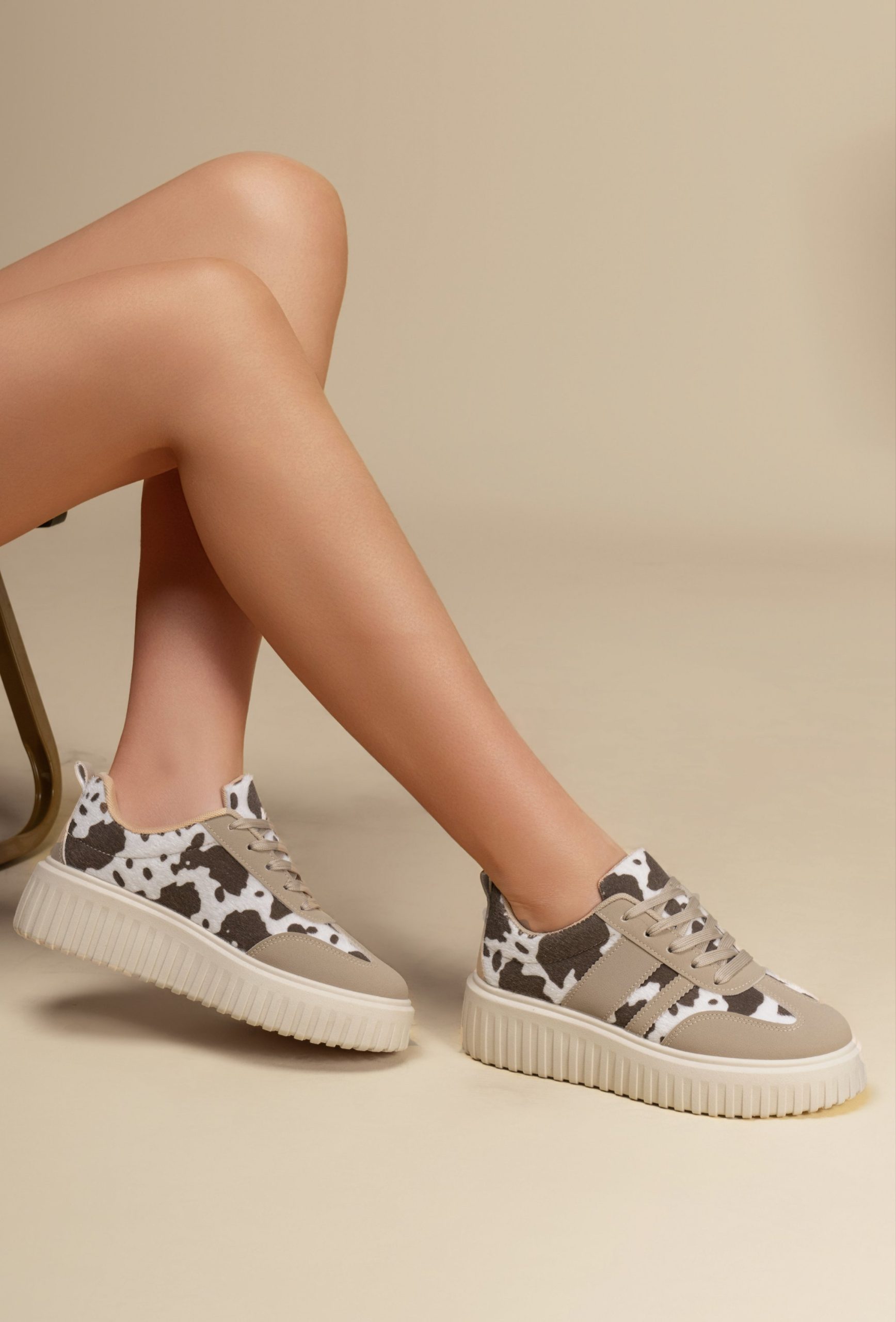 Basket Femme Imprimé Vache – Baskets Tendance Motif Cow Print – Tailles 36 à 41 – Image 4