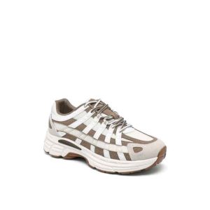 Basket Femme Marron & Blanc – Look Chic – Tailles 36 à 41