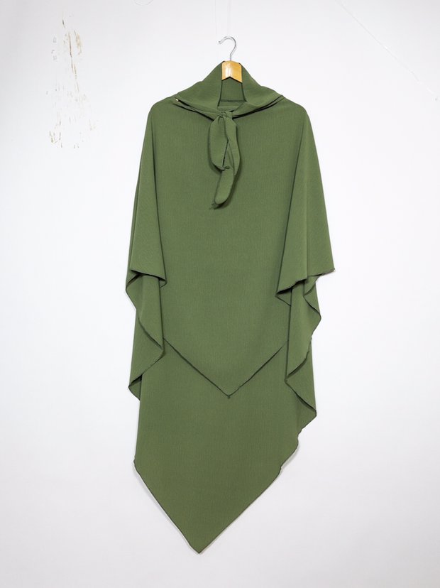 Khimar Long en Jazz – 135 cm – Coupe Ample & Tissu Infroissable (Taille Unique)