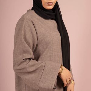Abaya "Grande Taille" en Lin – Coupe Oversize & Longueur 157cm