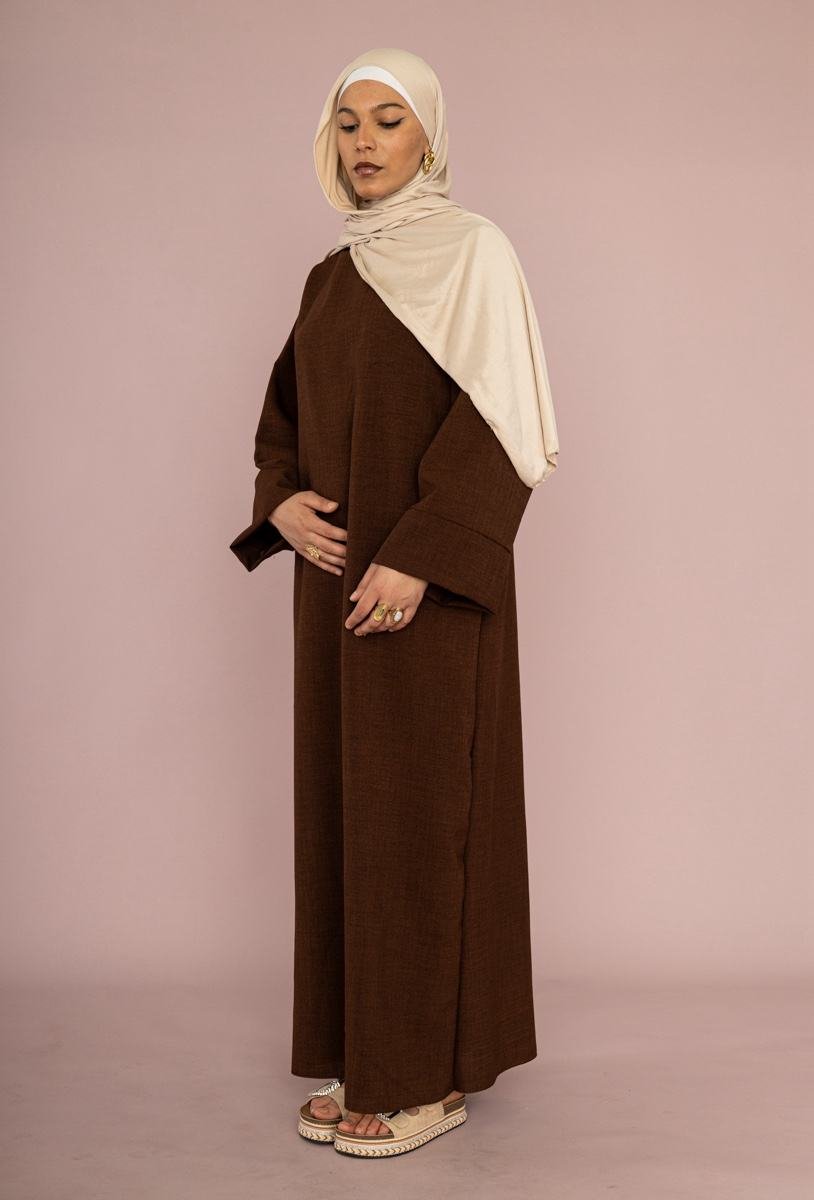 Abaya en Lin Premium – Coupe Ample & Élégance Modeste (Taille Unique) – Image 3