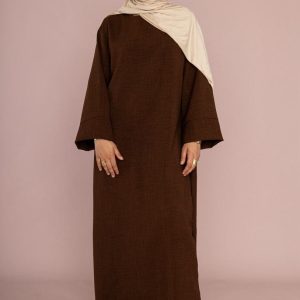 Abaya en Lin Premium – Coupe Ample & Élégance Modeste (Taille Unique)