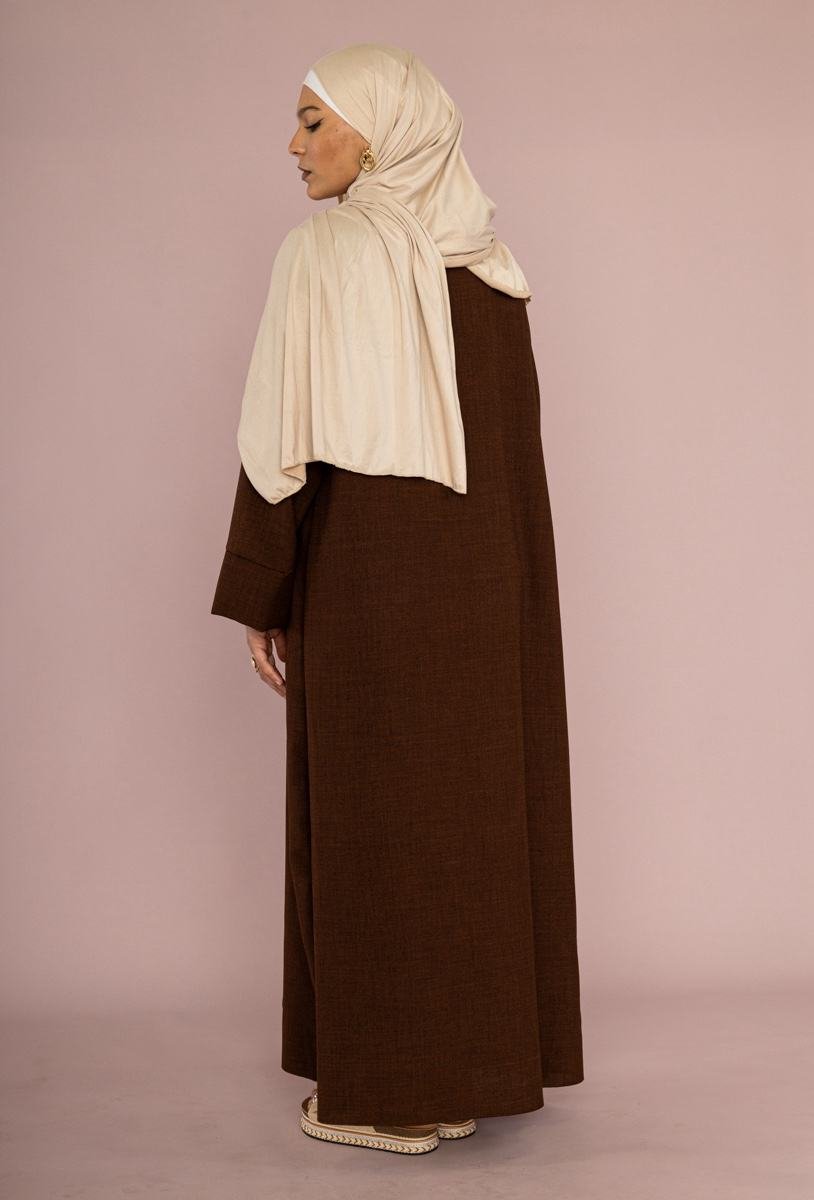 Abaya en Lin Premium – Coupe Ample & Élégance Modeste (Taille Unique) – Image 2