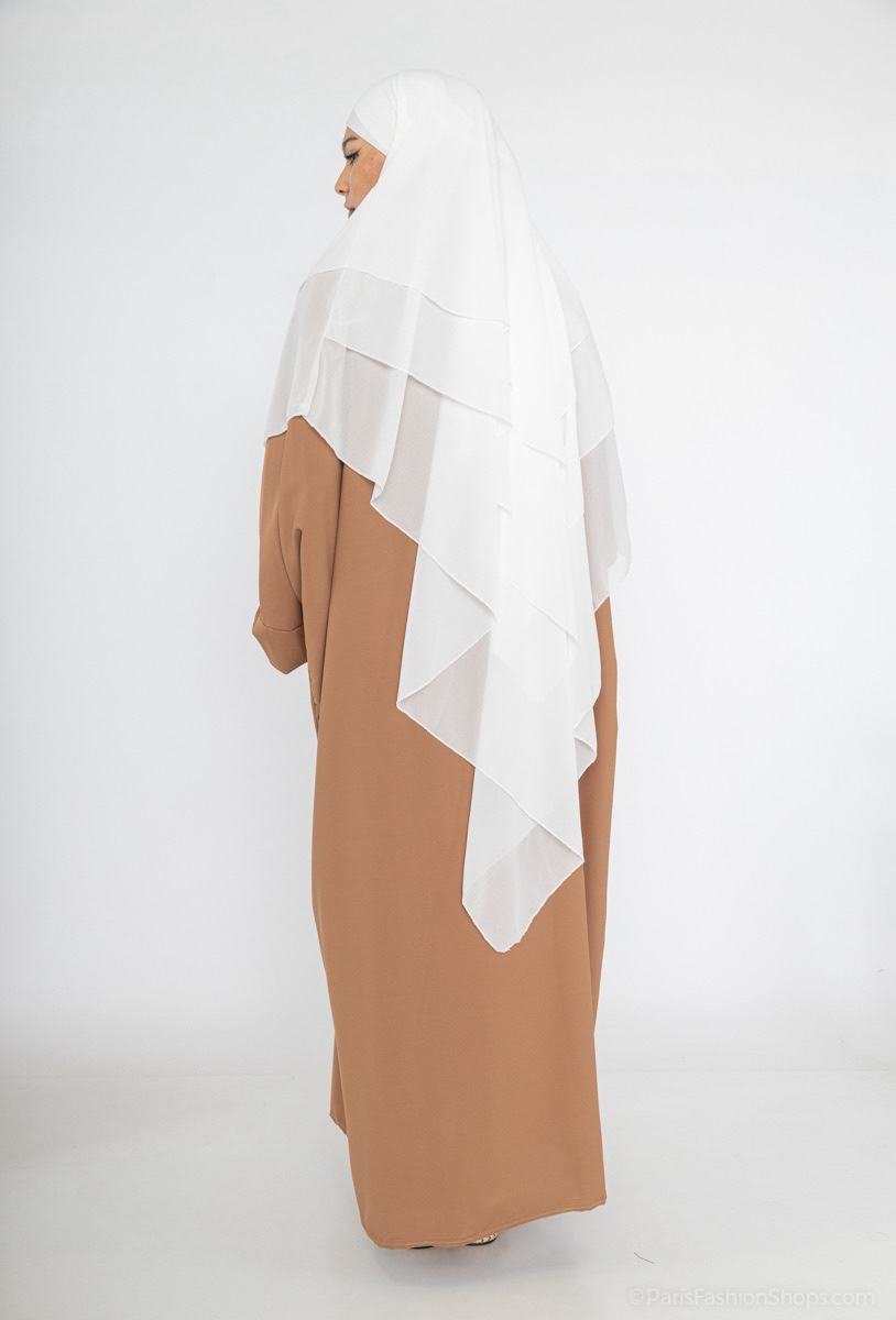 Abaya Papillon "Médine" – Soie de Médine Premium – Coupe Large & Fluide (Caramel) – Image 3