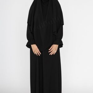 Ensemble Abaya & Khimar 2 Pièces en Soie de Médine
