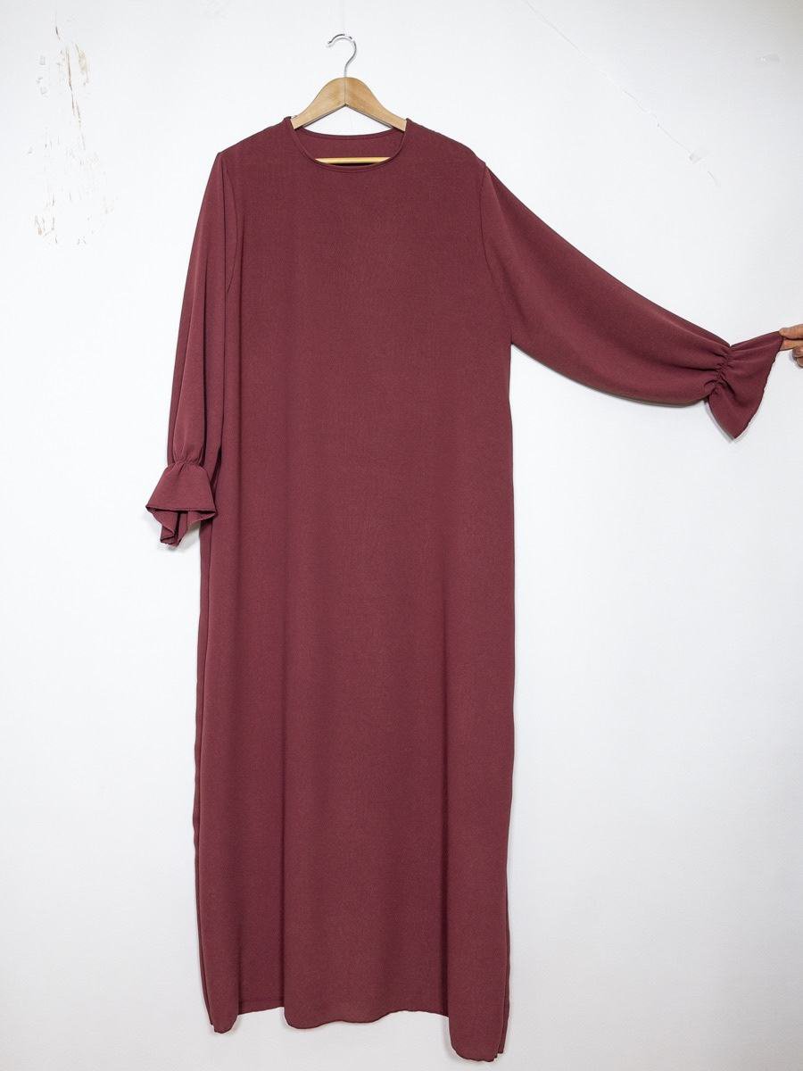 Abaya Longue Évasée en Soie de Médine – Manches à Volants Élastiquées – Image 2